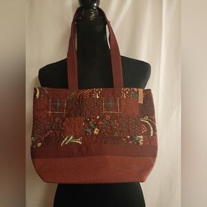 Patchwork Tote Bag - Brown